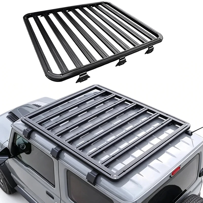 Auto Parts Heavy Duty Large Aluminum Roof Rack w/ Telescopic Ladders Exterior Tuning Off-Road for Jimny 5/3Dr 2019-2024