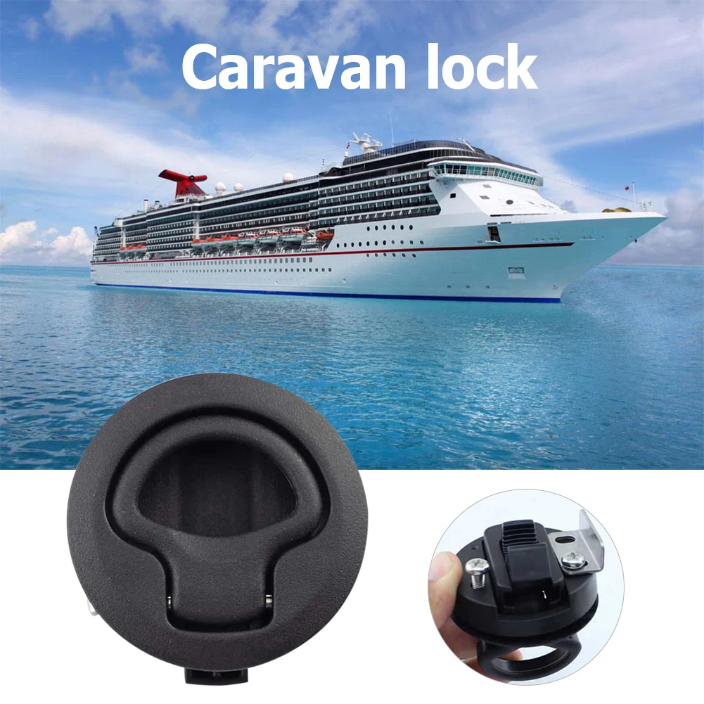 1-10Pcs Flush Pull Latch Marine Latch Boat Flush Pull Latch Black Door Cabinet Hardware Latch Hatch for RV Marine Boat Cabin