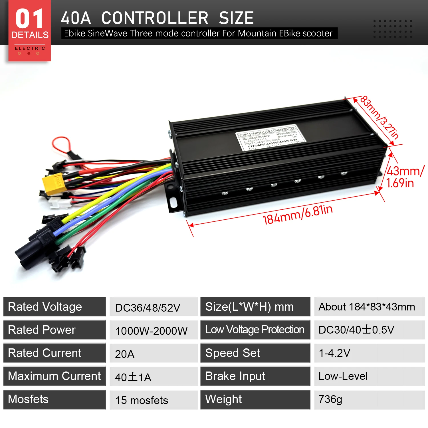 controller-motore-brushless-a-onda-sinusoidale-1000w-1200w-1500w-2000w-40a-36v48v52v-s966-nfc-lcd-per-e-bike-e-scooter-elettrici