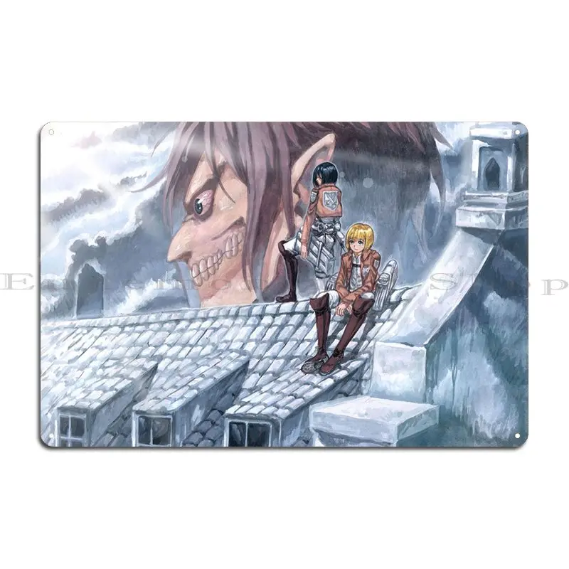 Mikasa Ackerman Armin Arl Metal Plaque Poster Designer Club Party Party Living Room Tin Sign Poster