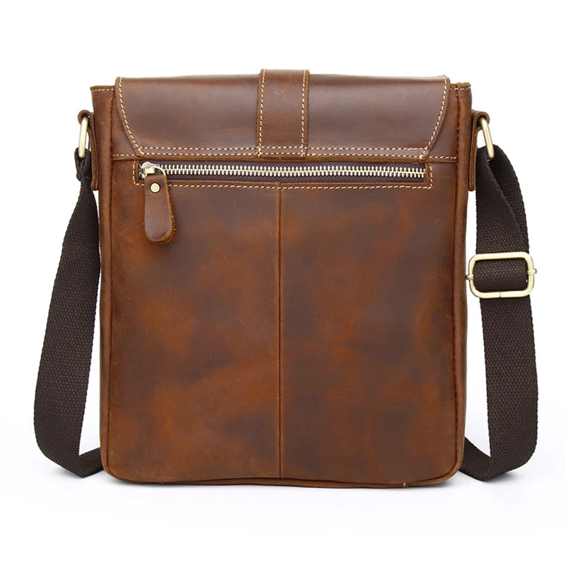 Genuine Leather Men Shoulder Bag Vintage Messenger Postman Bags for Male Husband Phone Office Crossbody Bags Hand Bag Sling Bag