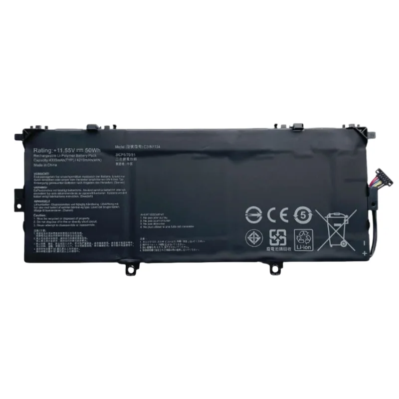 New 6Cell Laptop Battery C31N1724 11.55V 50Wh 4335mAh for Asus ZenBook 13 UX331FA UX331FAL UX331UAL UX331FA-A3071T 3ICP5/70/81