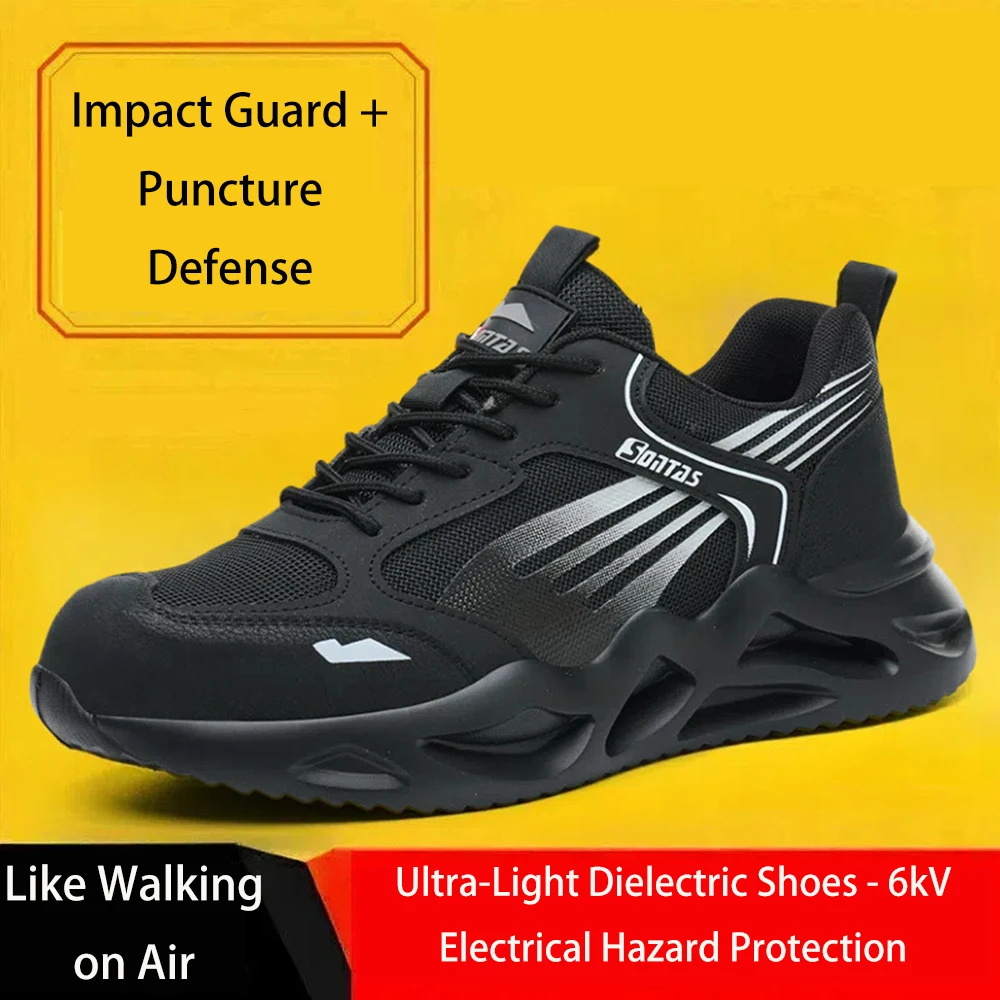 ArmorToe Men's Airflow Steel Toe Safety Shoes Lightweight Puncture Proof Soft Sole Insulated Work Non-Slip #Armor3003