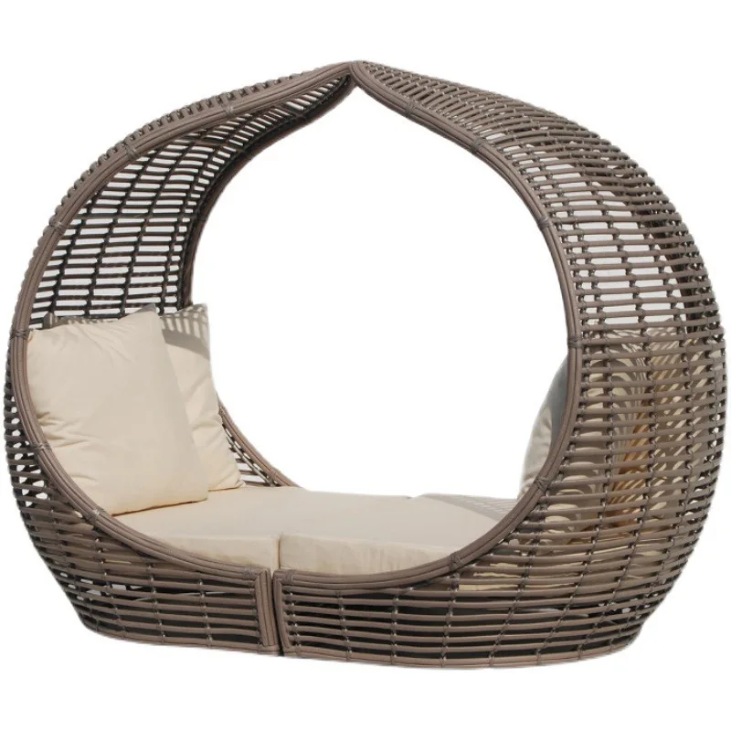 

Outdoor Sofa Rattan Bed Combination Courtyard Outdoor Garden Pool Hotel Balcony Outdoor Nest Lounger