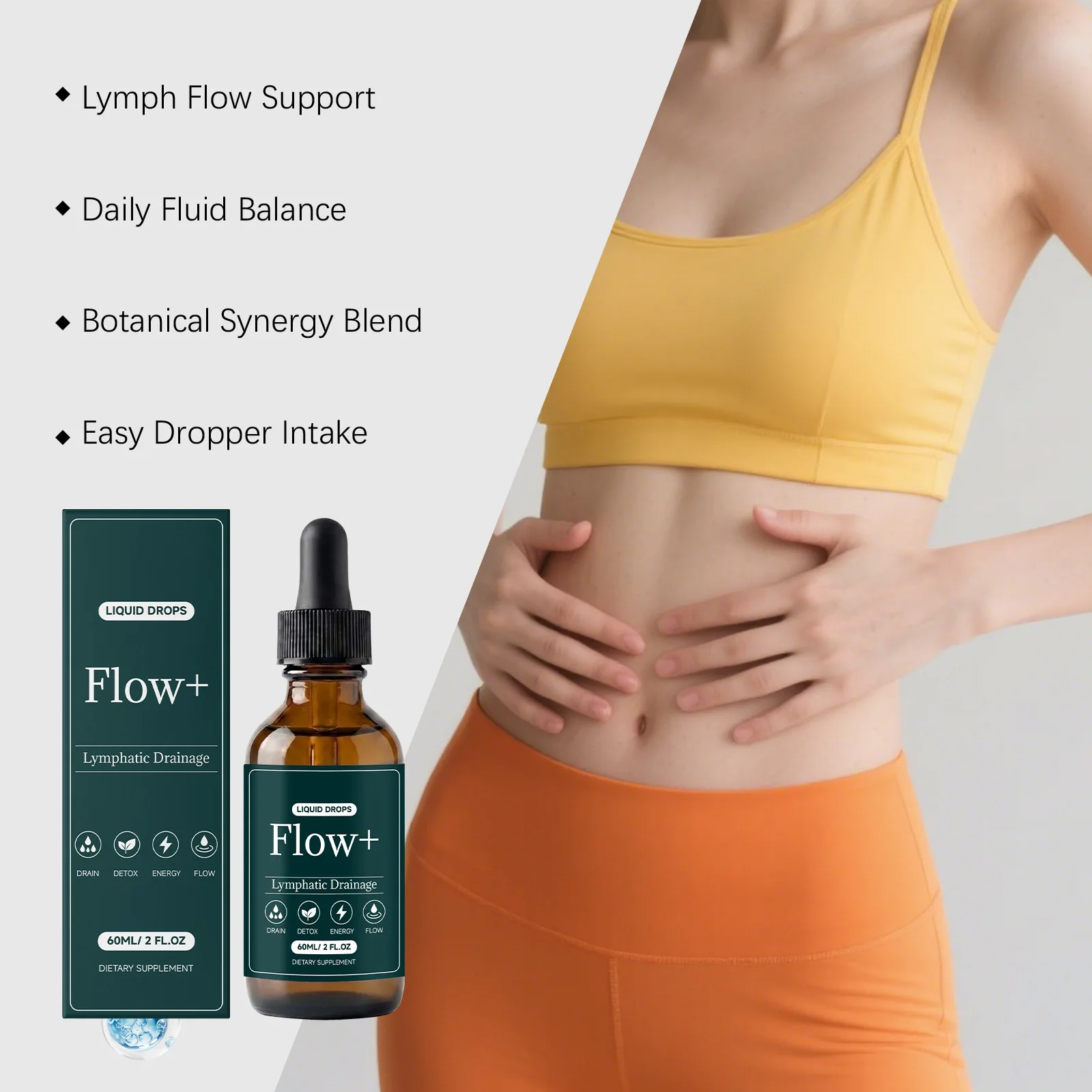 Lymph Cleanse Herbal Tincture Drops, Herbal Lymph Support, Promote Circulation, Boost Fat Metabolism, Alleviate Water Retention