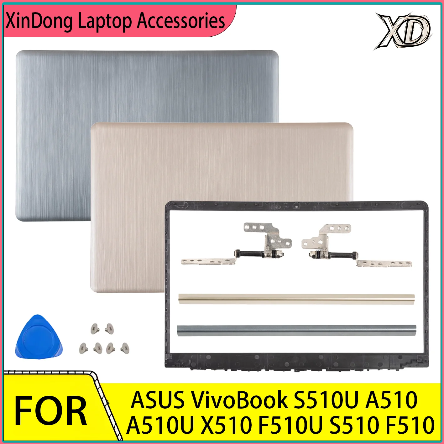 Plastic Case For VivoBook S510U A510 A510U X510 F510U S510 F510 LCD Back Cover/Bezel/Hingescover 15.6 inch Laptop Housing Case