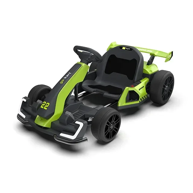 Electric Racing Go Karting Cars, Double Driving Big Power Pedal, Electric Drift Go Karts for Kids ， 24V, 5Ah Battery, 300W