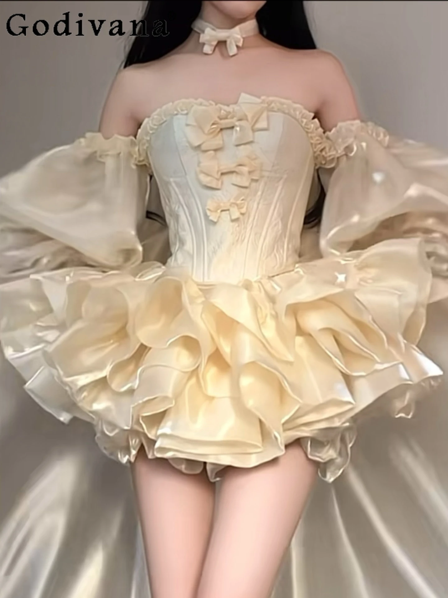 

Japanese Original Lolita Sweet Girl Dress Birthday Coming-of-Age Ceremony Banquet High-End Princess Style Puffy Dress