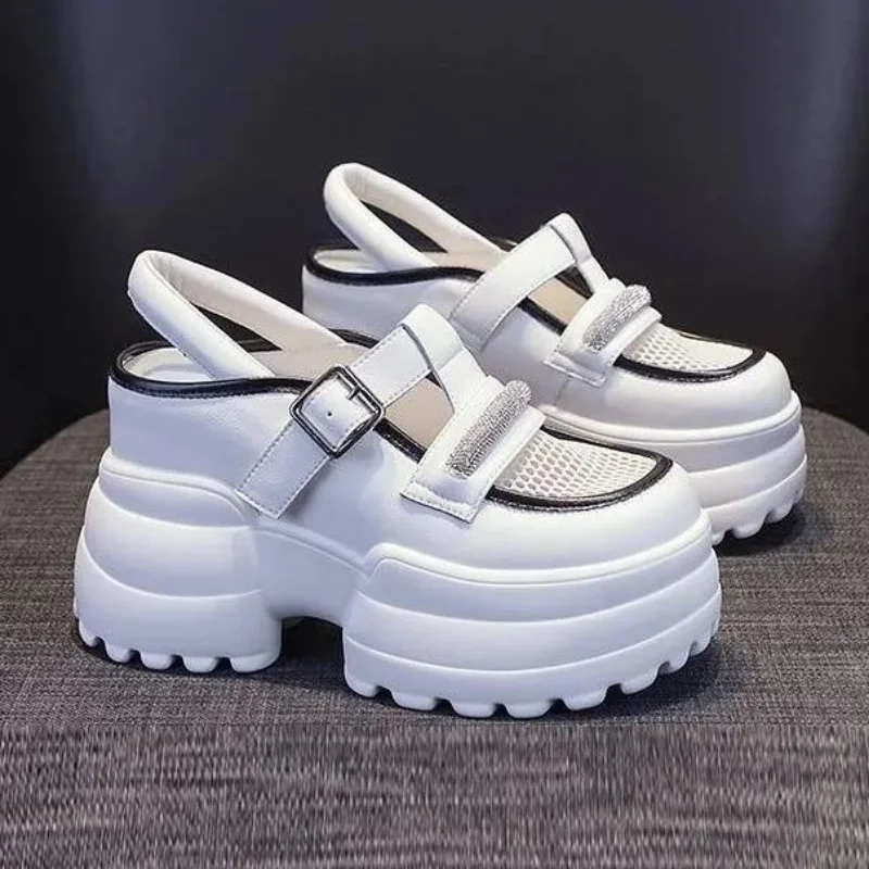 Platform Chunky Heel Goth Sandals for Women Girl Roman Buckle Strap Block Chunky Heel New Summer Open Toe Casual Sandalias Mujer