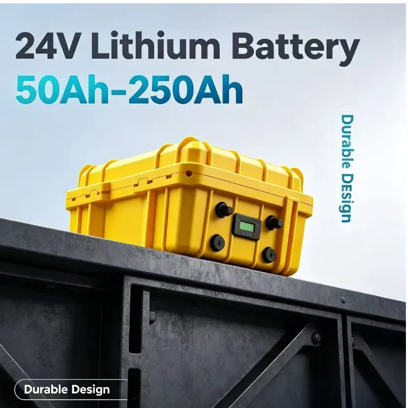 24V Heavy‑Duty Lithium Energy Carrier 60Ah 80Ah 120Ah 150Ah 180Ah 200Ah, Fitted With Integrated Safety Guard, Long‑Cycle Perform