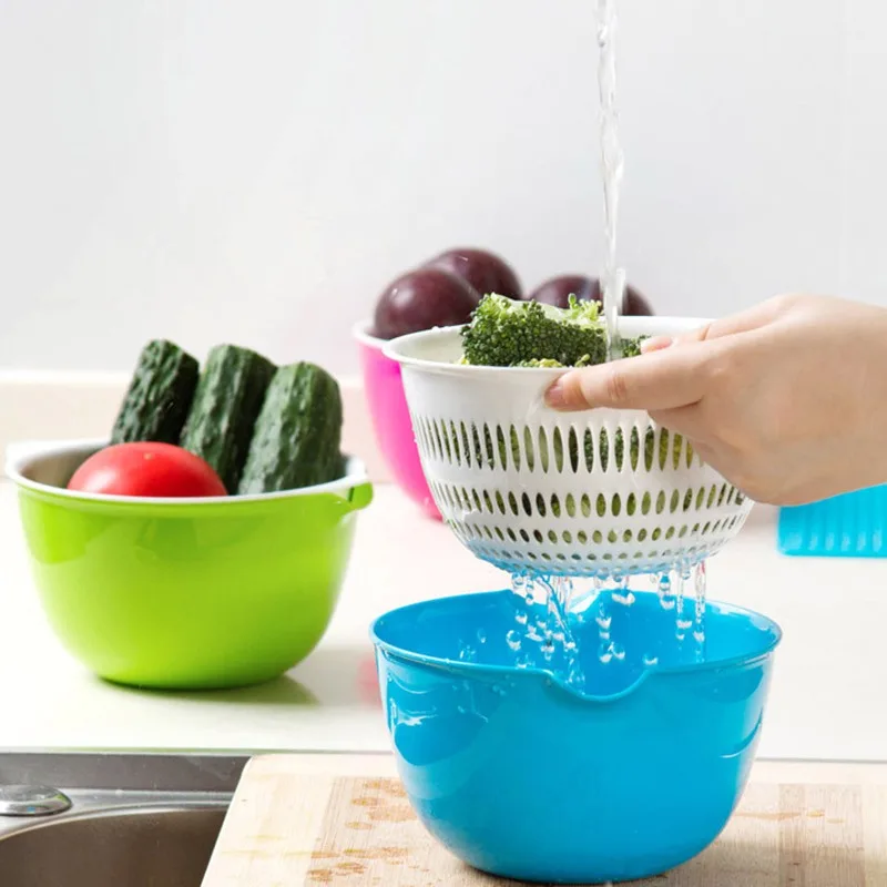 Kitchen Colander Bowl Pasta Strainer Plastic Fruit Bowl Colander Draining Bowl Vegetable Washing Basket