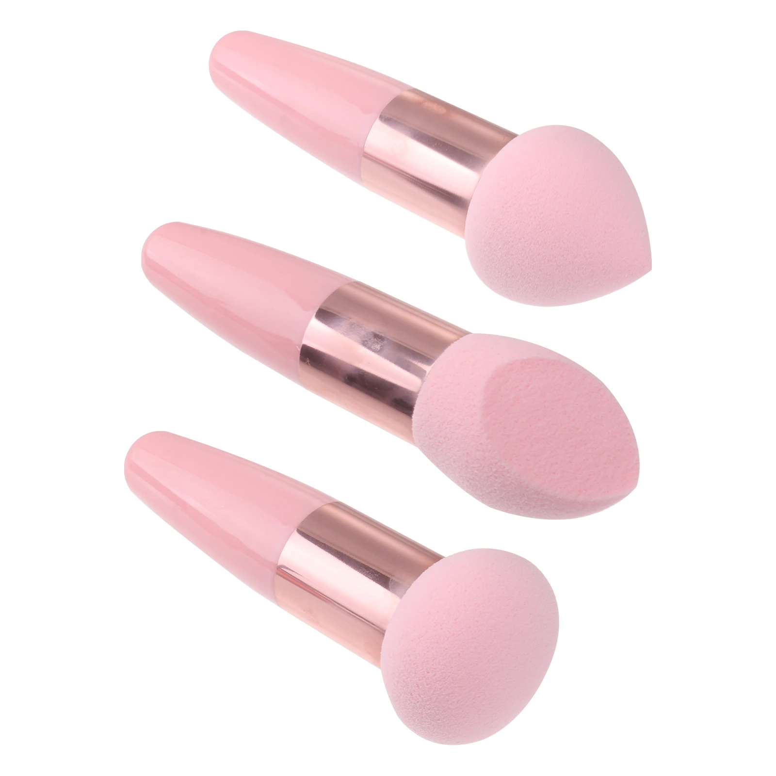 3 個美容ペンセット多機能メイクスポンジ小頭フェイシャルパウダーパフツール旅行使用ウェットドライデュアルパウダー