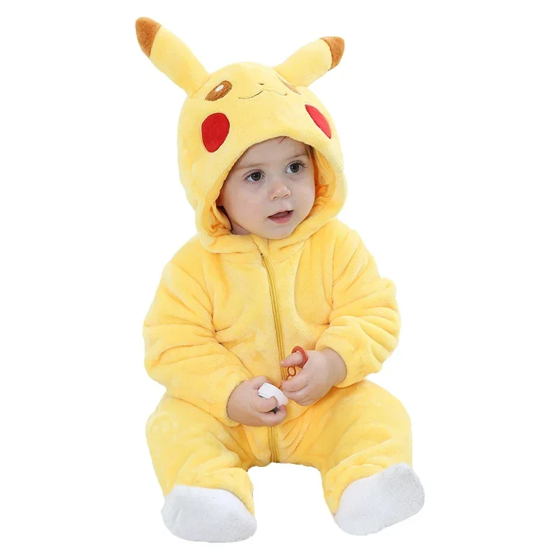 TAKARA TOMY Kigurumi Baby Romper Pika Onesie Cosplay Costume Halloween Christmas Pajama Winter Warm Homewear