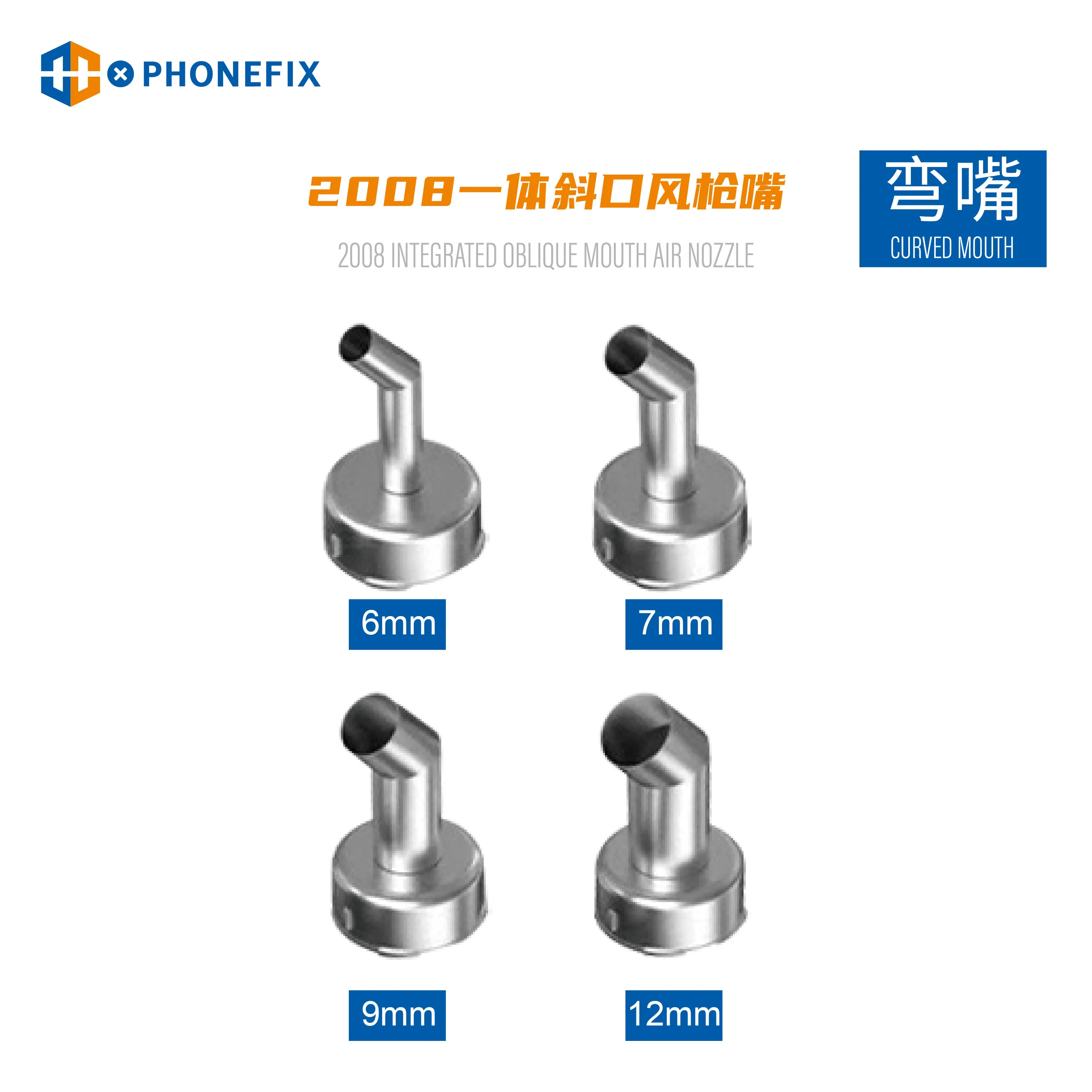 6 pz QUICK 2008 858D 858A serie pistola ad aria calda ugello estensione gomito dissaldante stazione con ugello BGA universale 3 mm6mm 8mm 12mm