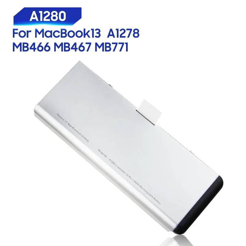 

Replacement Battery For MacBook 13 A1278 2008 MB467 MB771 MB466 A1280 Rechargeable New Battery 45Wh