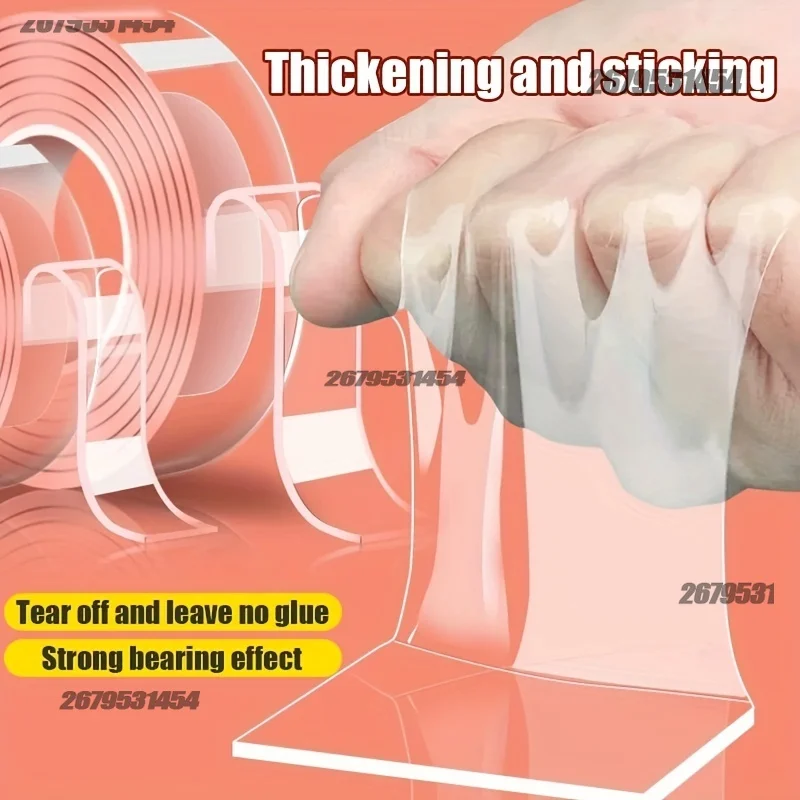 Double-sided Nano Tape 3/5m Nano Tape Double-Sided Adhesive Tape Traceless Waterproof Tape for Bathroom Kitchen Sink Tape view 3