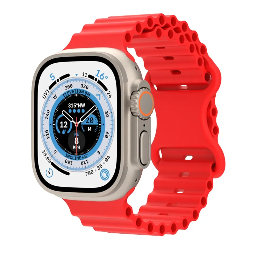 Ocean Silikonarmband für Apple Watch Ultra 3 2 1 49mm Atmungsaktives Armband Serie 9 8 7 6 5 4 SE 45mm 44mm 42mm Armbänder – Detail 9