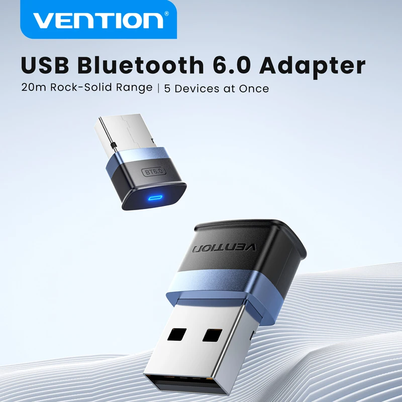 USB Bluetooth 6.0 Adapter for Laptop Desktop PC: Long Range 20M Wireless Dongle for Windows 11/10/8.1 Bluetooth Receiver & Trans