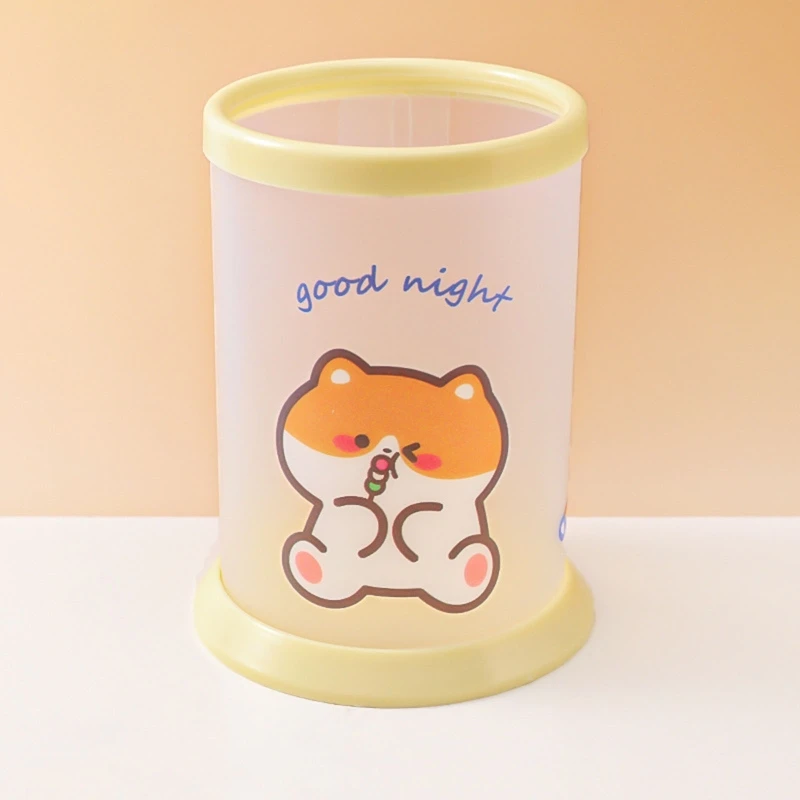 Recipiente de pincel de maquiagem porta caneta dobrável redondo para escritório em casa sala de aula dormitório