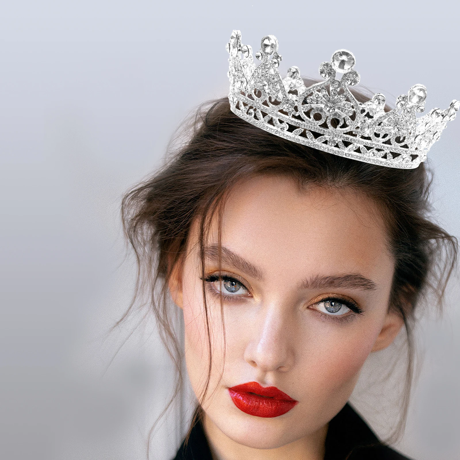 

Gorgeous Tiara Crown for Women Wedding Bridal Prom Party Jewelry Rhinestone Accessory Lightweight Portable Bright Color