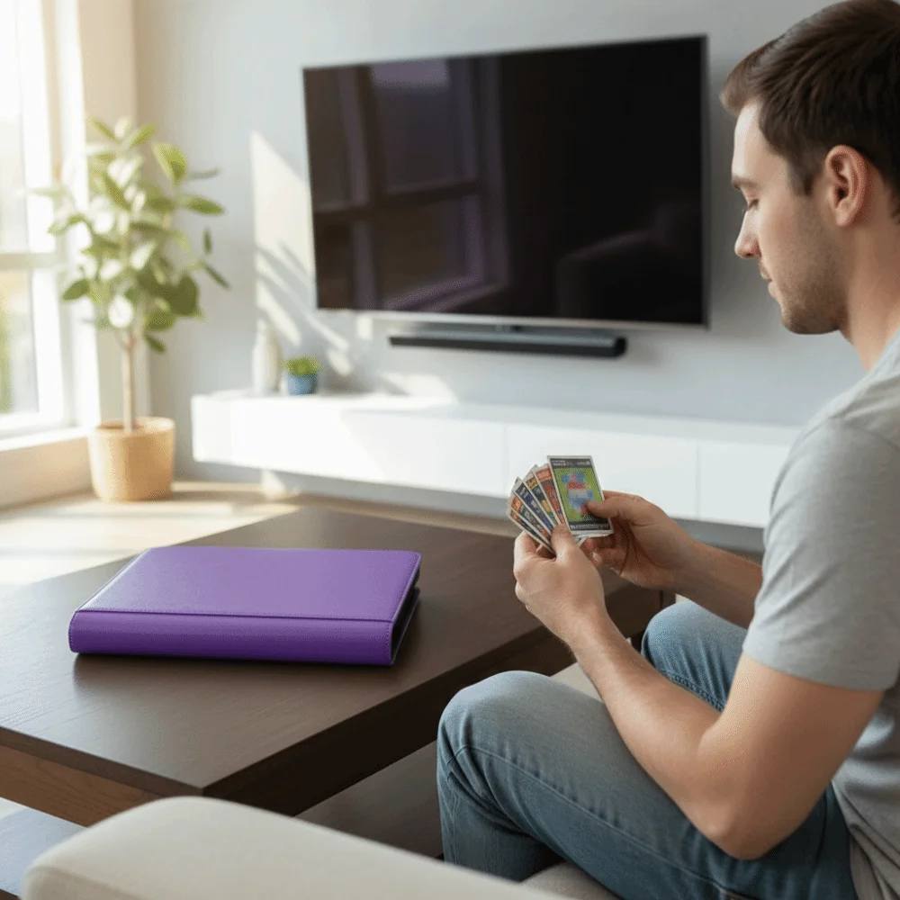 

PU Toploader Binder 4 Pocket 112 Toploaders Cards Colletction Album Dustproof Large Capacity Toploader Album Game Cards