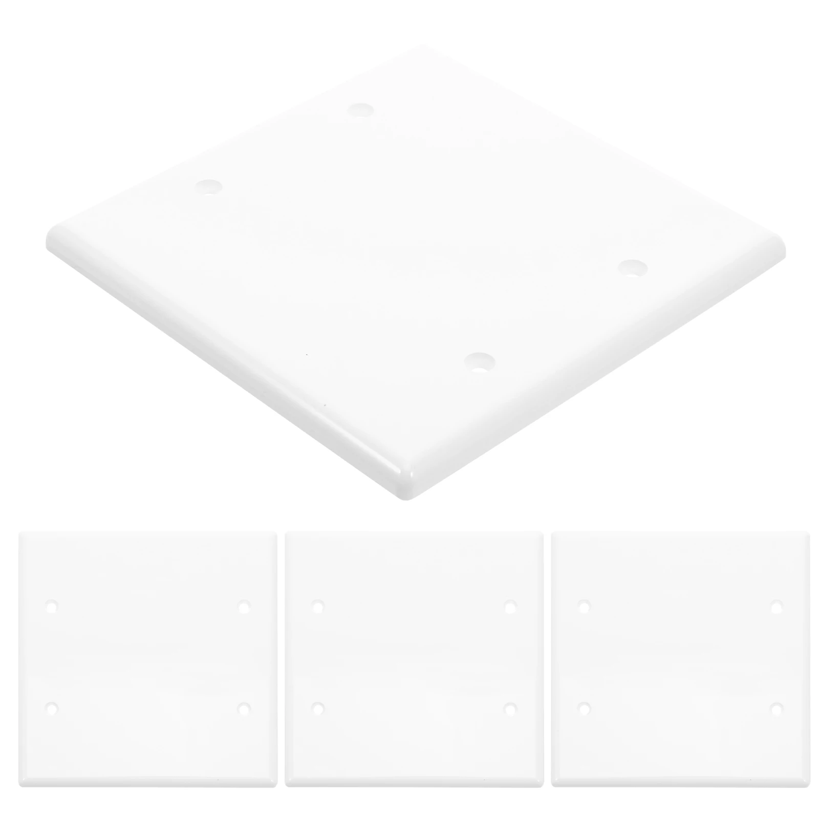 

4 Sets Blank Outlet Covers Fire Resistant Pc Material Wall Socket Cover Plates White Outlet Faceplate Covers For Residential
