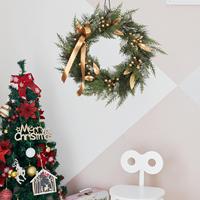 Christmas Wreath for Front Door Decoration 22inch Gift Wall Hanging Ornament for Party Bedrooms Indoor Outdoor Porches Window