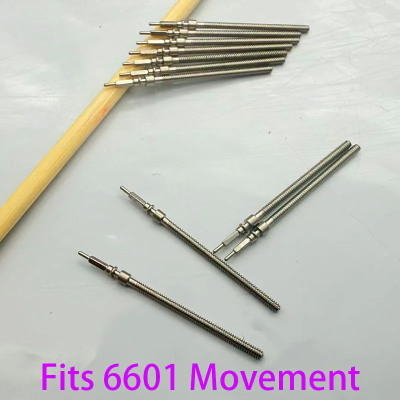 

6601 Stem 2PCS/4PCS Steel Crown Parts Crown Watch Steel Stem Kit Fit 6601 Movement Stem Watch Accessories Movement parts Replace