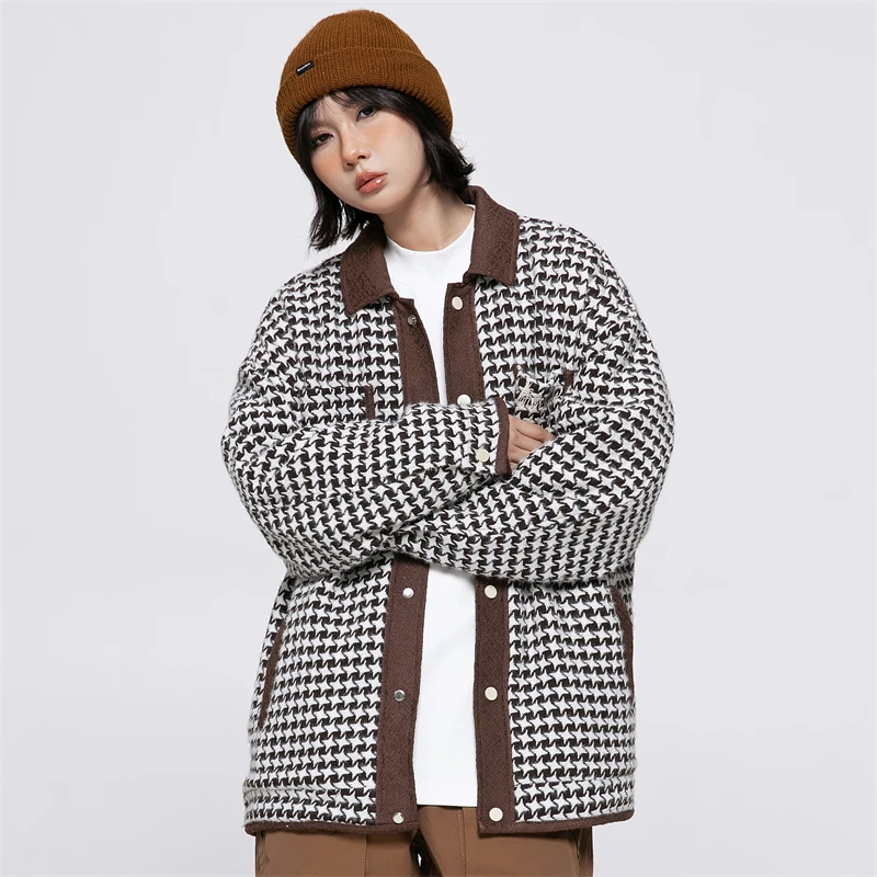 Harajuku Fashion Women\'s Plaid Jackets for Women Clothing 2023 New in External Arrivals 90s Clothes Vintage Aviator Jacket Woman