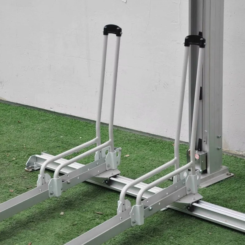 Double Layer System 6 Bicycle Aluminum Double Floor Automatic Bicycle Storage Parking Bicycle Rack with Slide