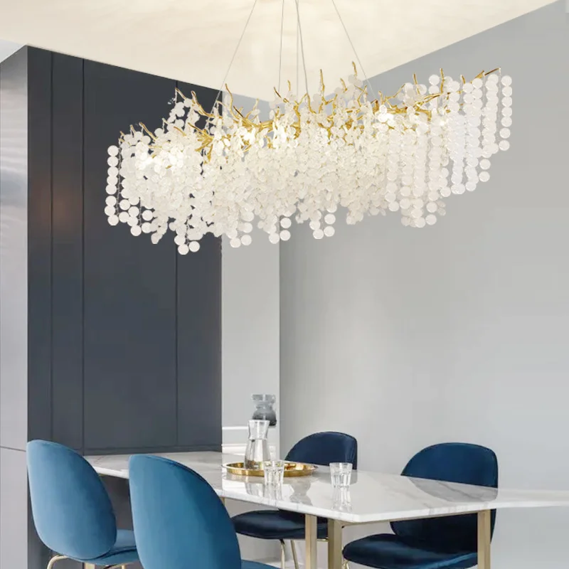 Designer ronde kristallen hanger kroonluchter voor woonkamer eettafel keuken high-end luxe huis indoor led verlichting decor