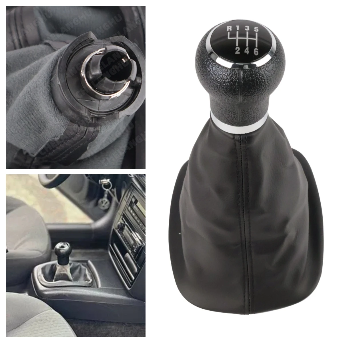 

Для VW Passat B5 b5.5 1997 1998 1999 2000 2001 2002 2003 2004 2005 автомобиль-Стайлинг 6 Скорость Шестерни ручка переключения с PU кожаные ботинки