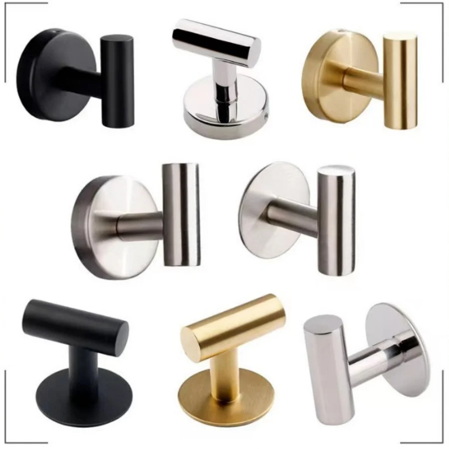 

Bathroom Towel Hook Wall Clothes Coat Racks Stainless Steel Wall Mounted Hangers Towel Hanging Screws/Adhesive Wall Hooks Hanger