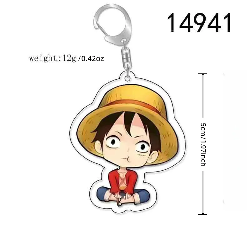 One Piece Anime Acrylic Keychain, Luffy, Zoro, Q-Version Character Keyring, Transparent Backpack Pendant, Car Key Charm, the Best Choice for Gifts view 4