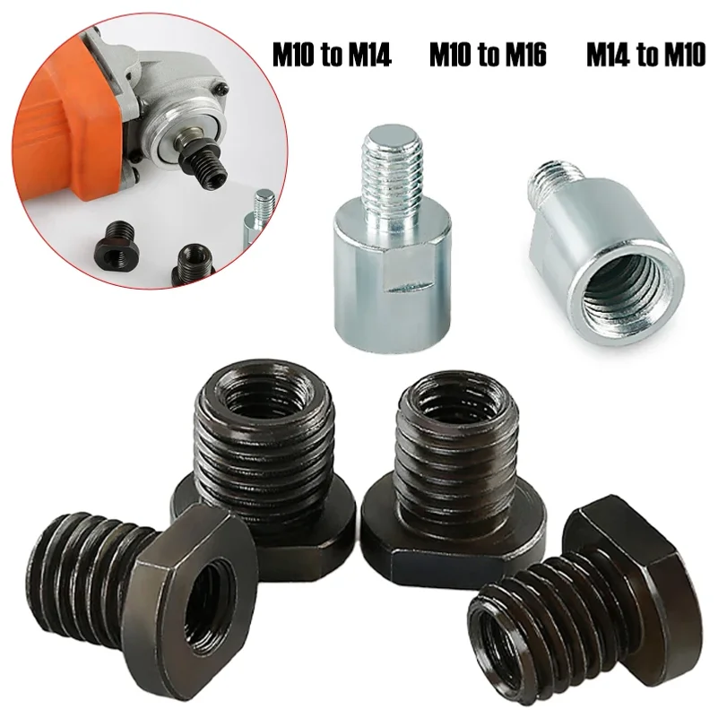 Angle Grinder Thread Conversion Adapter M10 M14 16 Nut Connecting Rod Internal to External Thread Power Tool DIY Accessories 1pc