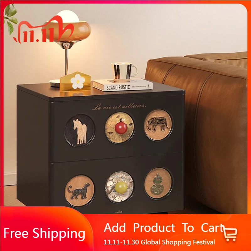 

Cool Cute Nightstand Bedroom Mobile Small Cabinets Storage Bedside Table Luxury Wood Organizer Decor Muebles Hotel Furniture