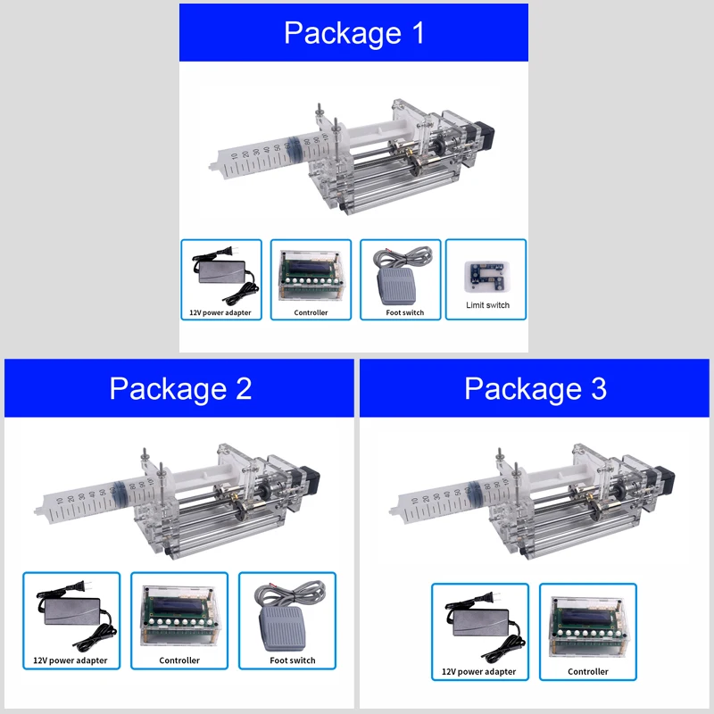 1-150ML Laboratory Micro Syringe Pump Mini Desktop Injection Pump Liquid Glue Dispenser Precision DC 12V Electric Injection Pump