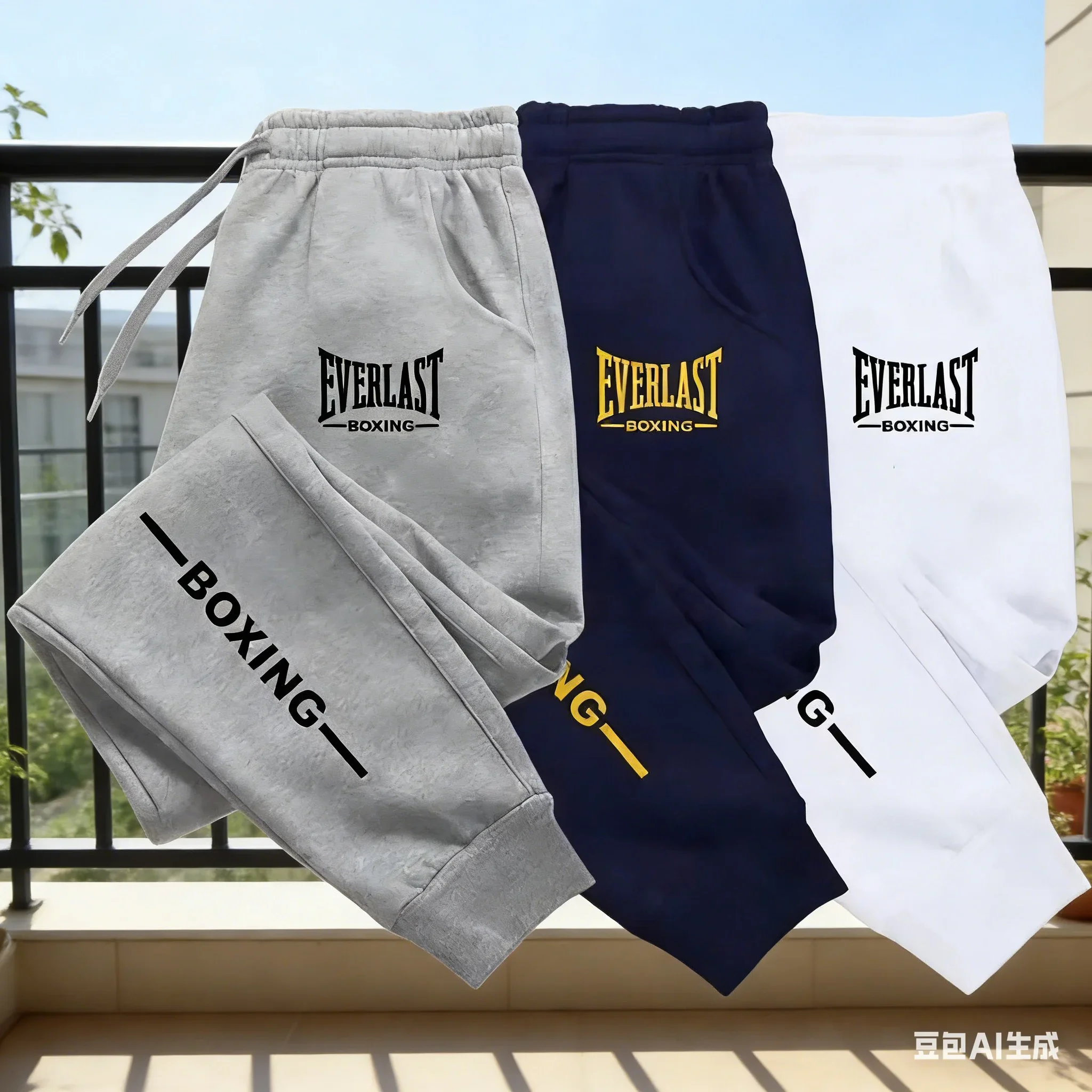 2026 Otoño Invierno EVERLAST pantalones estampados para correr hombres mujeres deportes al aire libre pantalones de Fitness correr polar pantalones deportivos casuales
