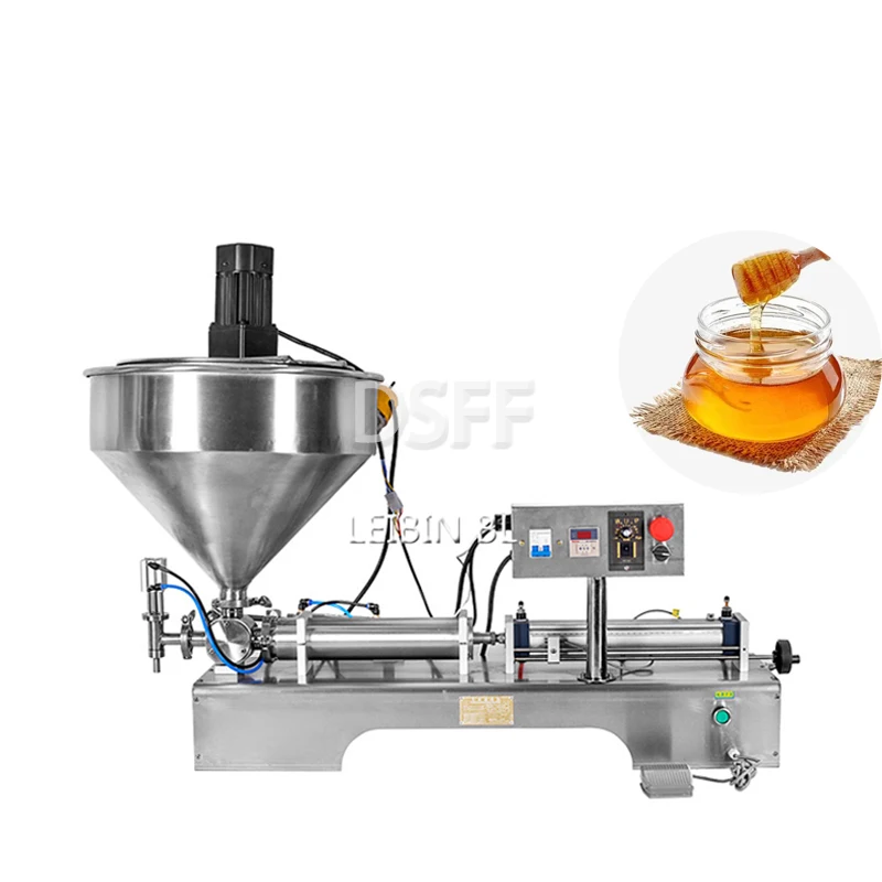 Automatic Cosmetic Filling Machine With Heating And Stirring Device, Pneumatic High Viscosity Can Paste Filling Machine