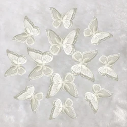 10 Pcs Double layer Embroidered Lace Butterfly Wings Cloth Stickers DIY Headwear Clothing Accessories Accessories Accessories