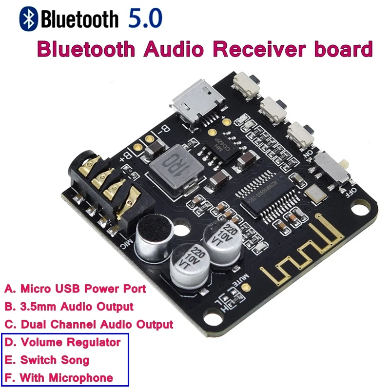 Bluetooth Audio Receiver board Bluetooth 5.0 mp3 lossless decoder board Wireless Stereo Music With Power Amplifier Module