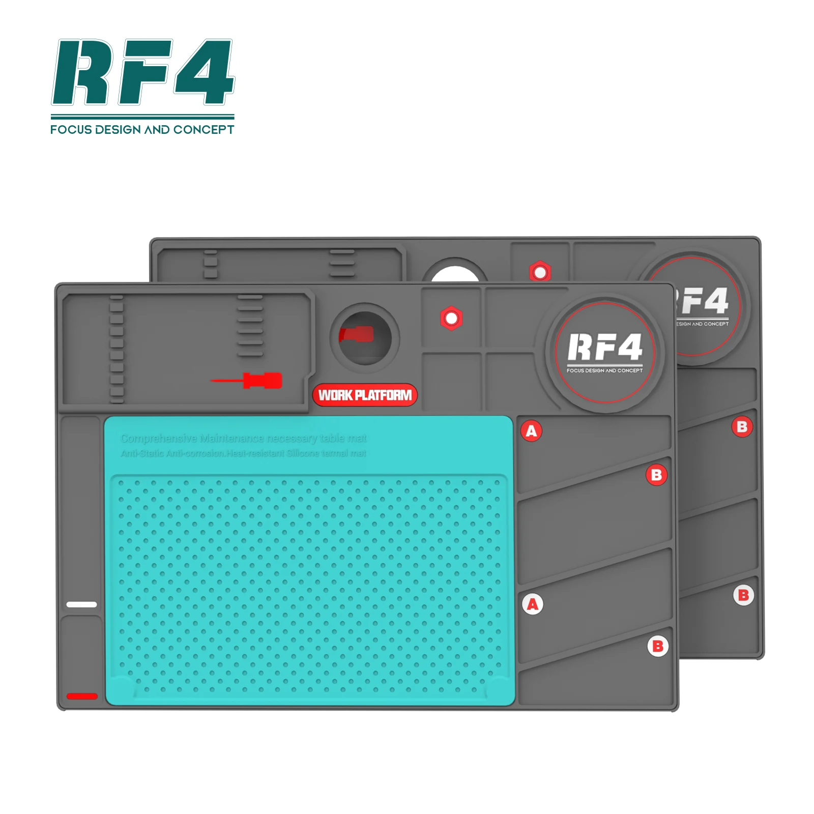 RF4 RF-PO2 tappetino di riparazione resistenza al calore 26*38cm Pad a doppio strato tappetino per saldatura in silicone piattaforma da lavoro per