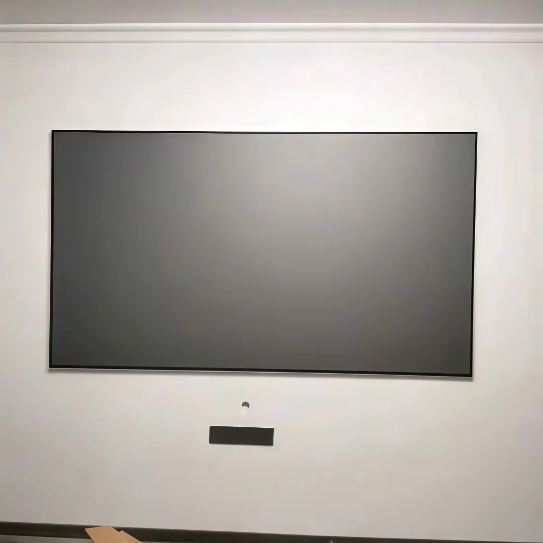 2026 Baru 150 "16:9 8K Layar Proyektor Fresnel Fleksibel Proyeksi Bingkai Tetap Dipasang Di Dinding Anticahaya Dalam 3 Arah