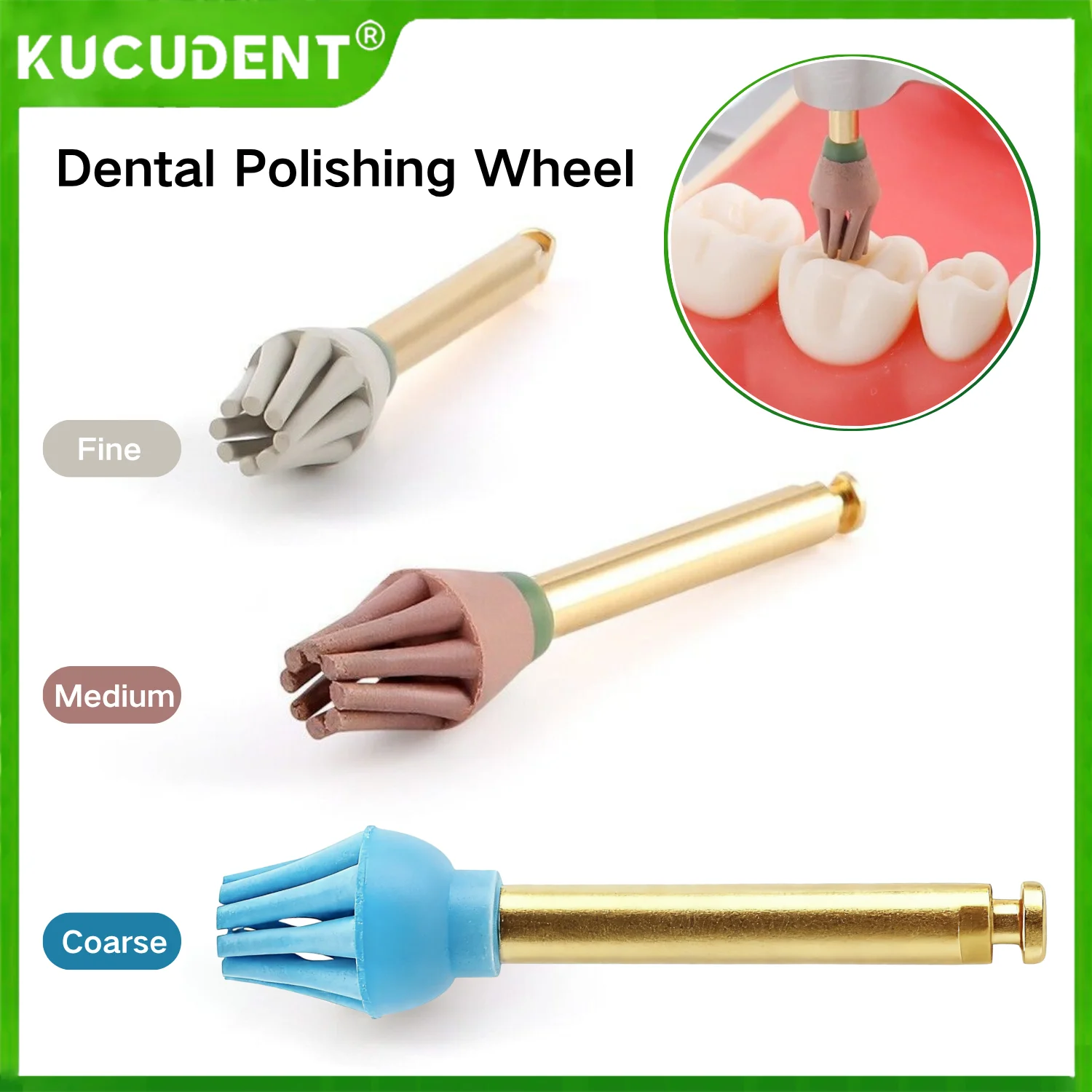 

Стоматологическая резиновая спиральная гибкая щетка, ореховый коготь, полировальное колесо, хвостовик 2,35 мм для фарфоровой композитной смолы, циркония, полировка зубов