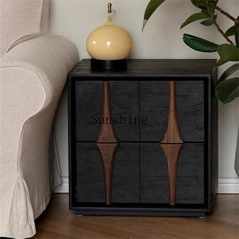 خزانة جانبية لأريكة غرفة النوم بجانب السرير مزدوجة الضخ من الخشب الصلب الاسكندنافي