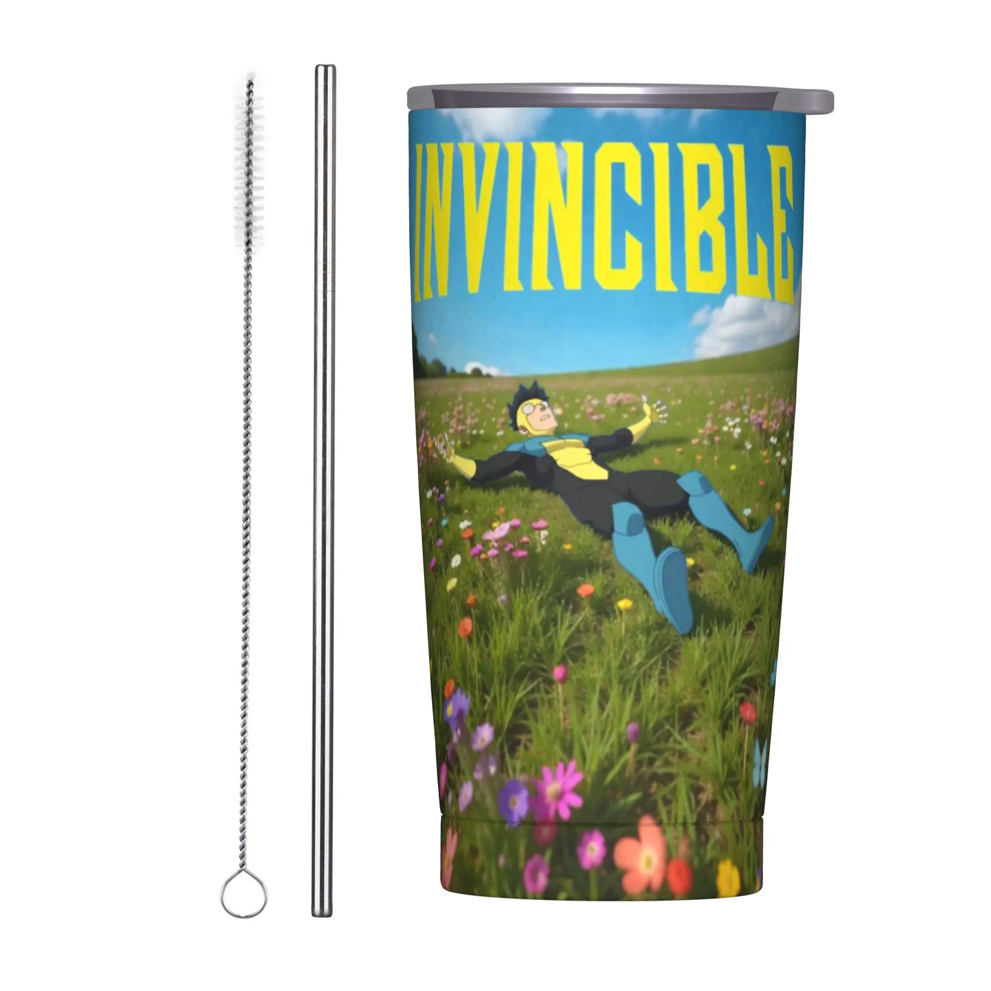 Invincibles Comic Tumbler Vacuum Insulated  Coffee Cups Vacuum Flask Outdoor Mugs Water Bottle 20oz