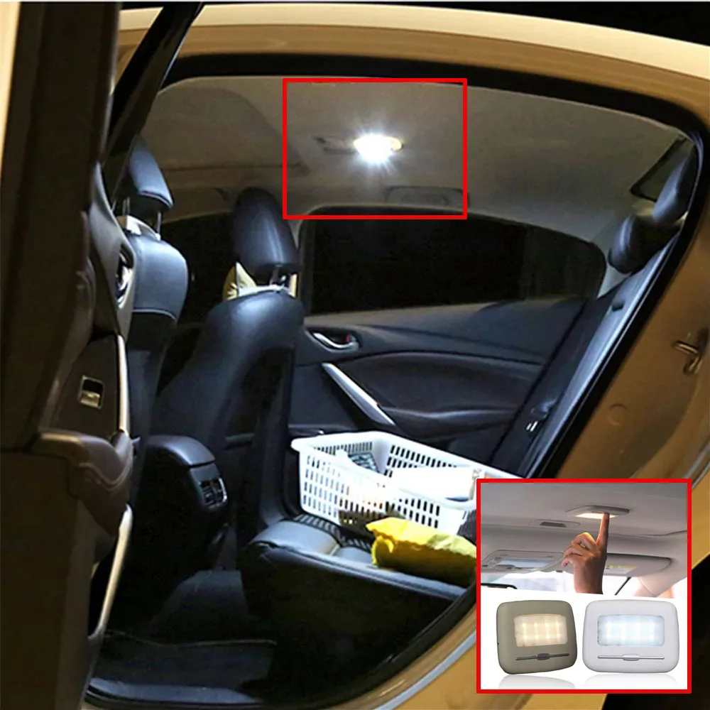 

Khaki Car Roof Reading Light with White Light Interior Lamp LED for Shell Reading USB Charging Touch Sensor Lamp