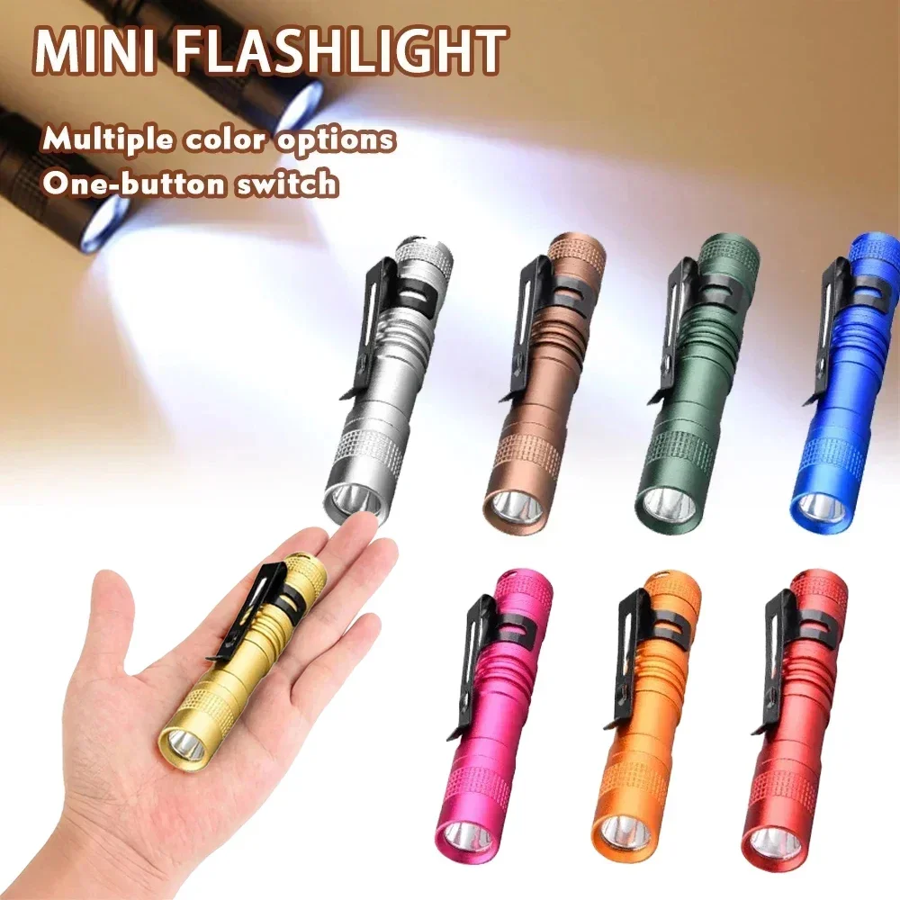 Portable Mini LED Pen Flashlight with Pen Clip Handheld Ultra Pocket Torch Mini Protable for Outdoor Camping Emergency Lantern