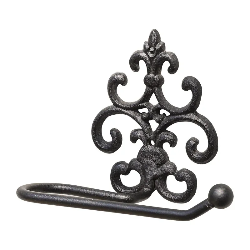 Toilet Paper Towels Wall Metal Frame European Style Cast Iron Retro Toilet Tissue Holder Household Storage Rack Decoration