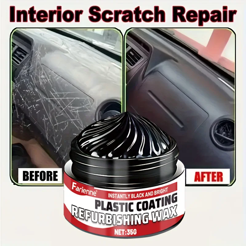 Farienne Multi-Purpose Plastic Repair Wax, Quick Scratch Removal & Shine Boosting, Easy Application, Long-Lasting Gloss Finish